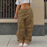 Cargo Pants Straight Wide Leg Loose Casual Trousers InsStreet